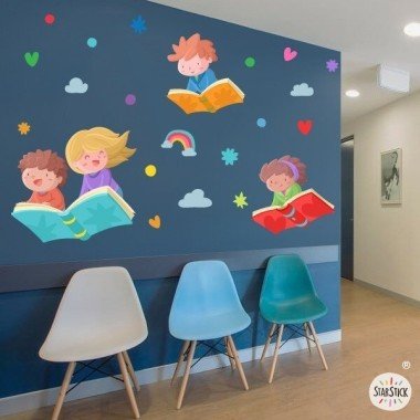 Wall Stories Stickers muraux pour enfants - Découvrez la lecture
