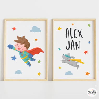 Super child - 2 personalized children's paintings
